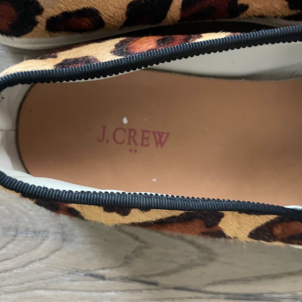 J Crew Factory Mo Hair Slip-on Leopard Print Low Top Sneaker Shoes 7M! - Picture 2 of 8